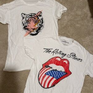BUNDLE of 2 Women’s White Graphic Tees